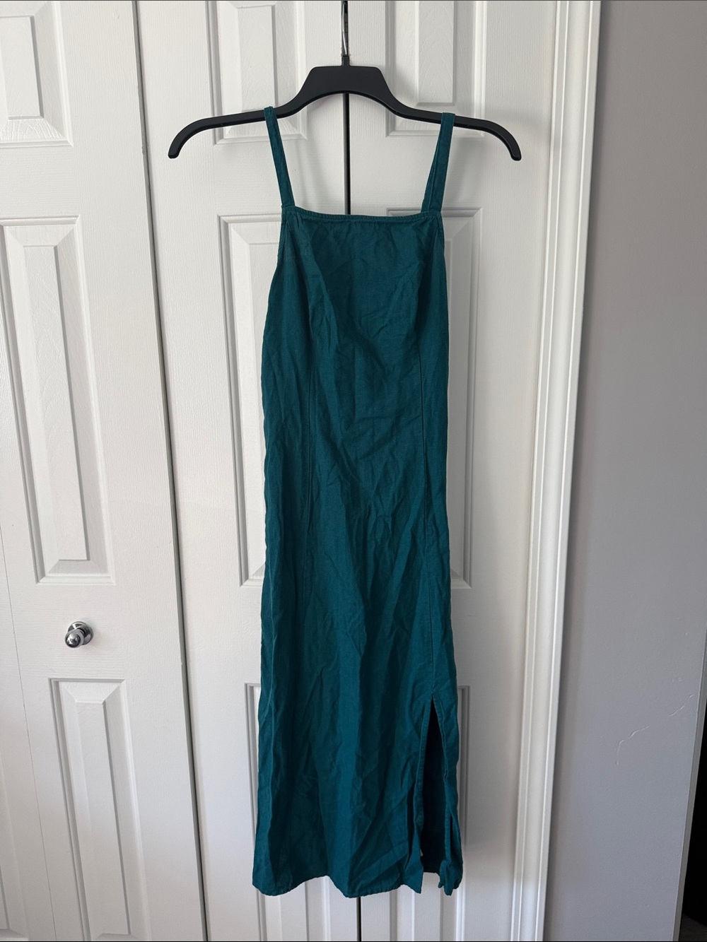 Old Navy Teal Maxi Slip Dress with Side Slit